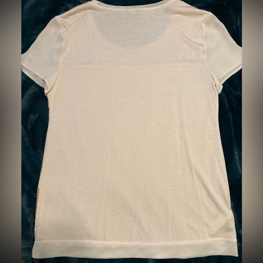 Ann Taylor Sequin Sparkle Chiffon Top - Picture 8 of 12